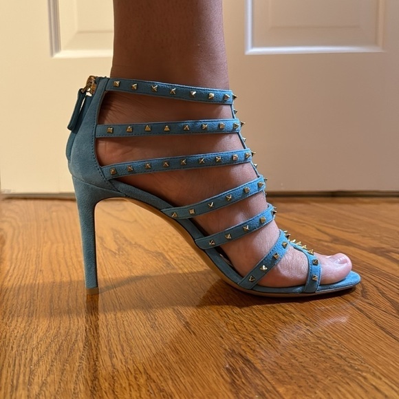 NEW - Valentino Blue Stud Heels - Picture 15 of 16